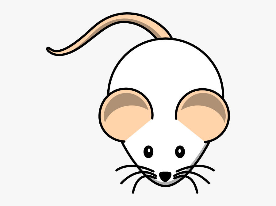 White Mouse Pink Tail Clip Art At Clker - Mouse Transparent Png Cartoon, Transparent Clipart
