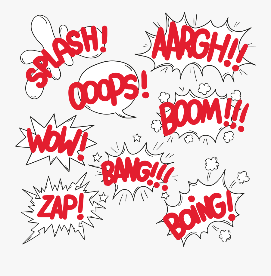 Speech Balloon Comics Onomatopoeia - Onomatopoeia Clipart, Transparent Clipart