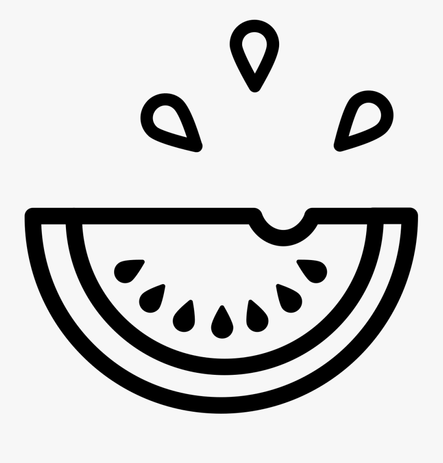 Slice Drawing At Getdrawings - Black And White Watermelon Icon, Transparent Clipart