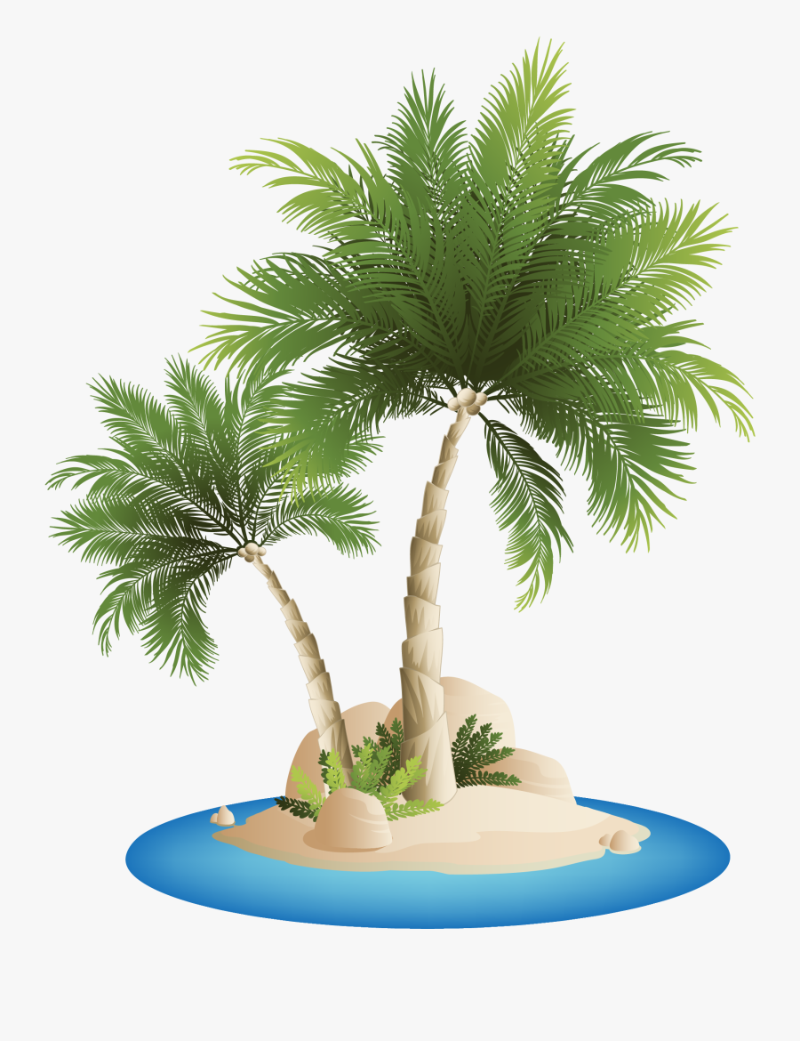Palm Islands Clip Art Island Coconut Coco - Beach Coconut Tree Png, Transparent Clipart