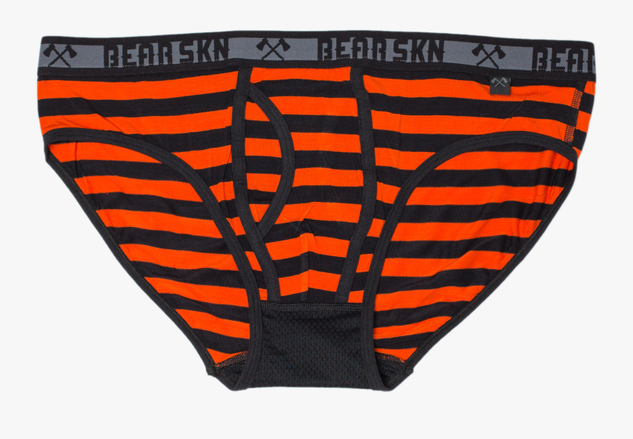 Striped Bamboo Brief Tangerine - Underpants, Transparent Clipart