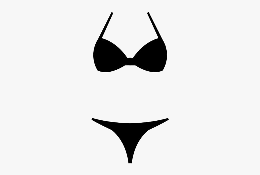 Lingerie Vector Clipart - Bikini Clipart Black And White, Transparent Clipart