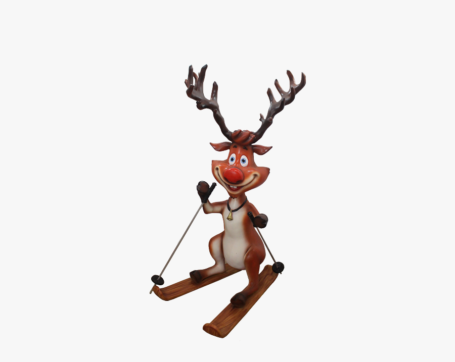 Skiing Clipart Reindeer - Skiing Reindeer, Transparent Clipart