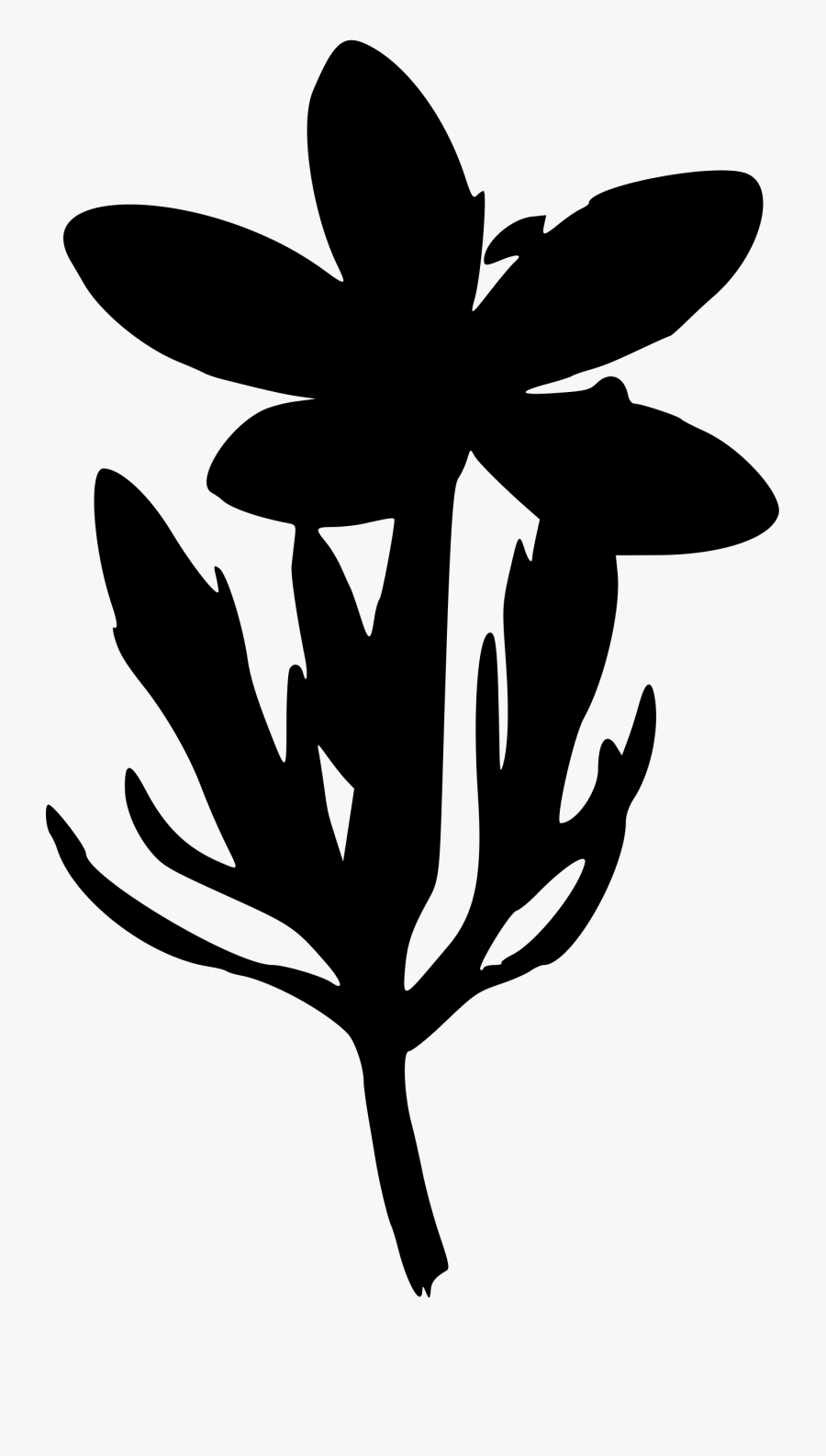 Silhouette Flower Clip Art - Flower Silhouette Transparent, Transparent Clipart