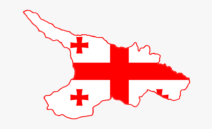 Flag Map Of With - Georgia Flag And Map, Transparent Clipart