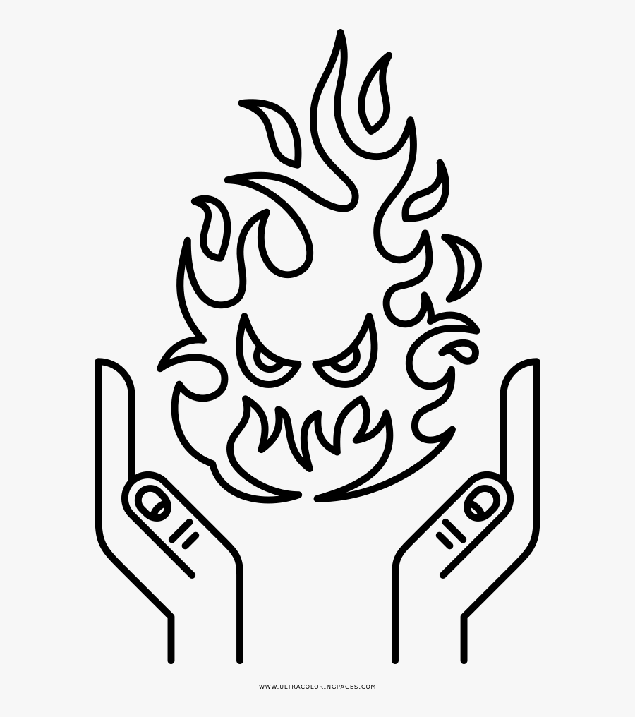 Fireball Coloring Page, Transparent Clipart