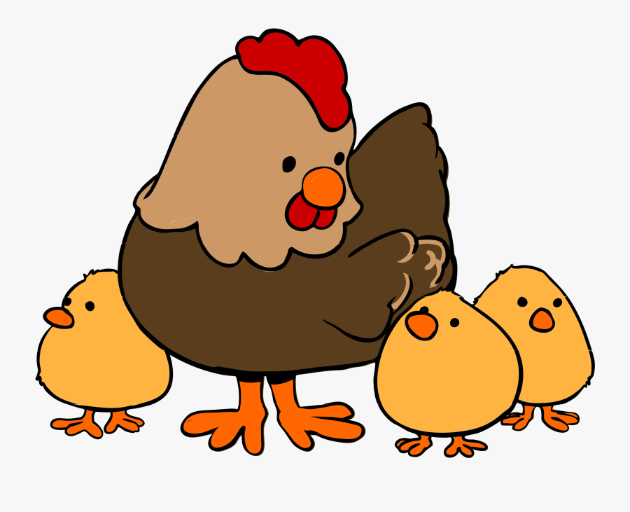 Public Domain Clipart Chicken - Hen And Chicks Cartoon, Transparent Clipart