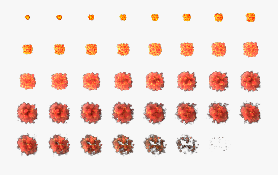 Fireball Clipart Animation Sprite - Sprite Sheet Particles Png, Transparent Clipart