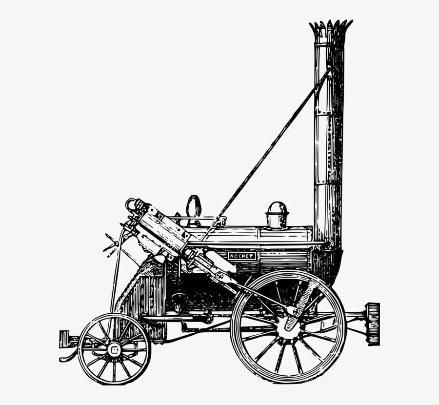 Engine, Locomotive, Rail, Railway, Rocket, Steam - Stephenson's Rocket Drawings, Transparent Clipart