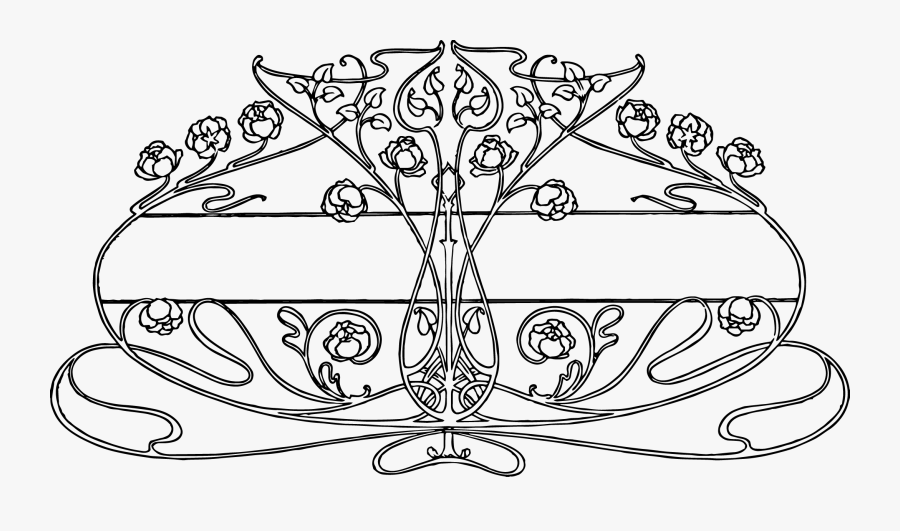 Art Nouveau Line Drawing, Transparent Clipart