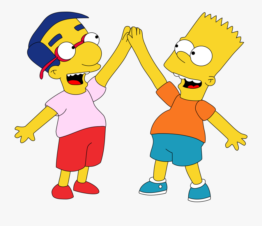 Best Friends Cartoon Images - Bart Simpson Y Su Amigo, Transparent Clipart