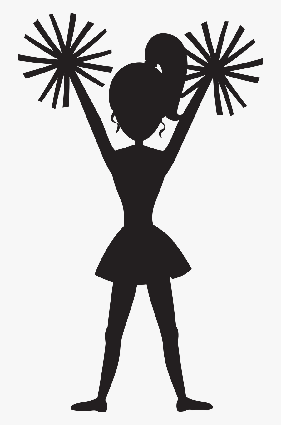 Silhouette Cheerleading Image Clip Art Illustration - Cheer Silhouette Svg, Transparent Clipart