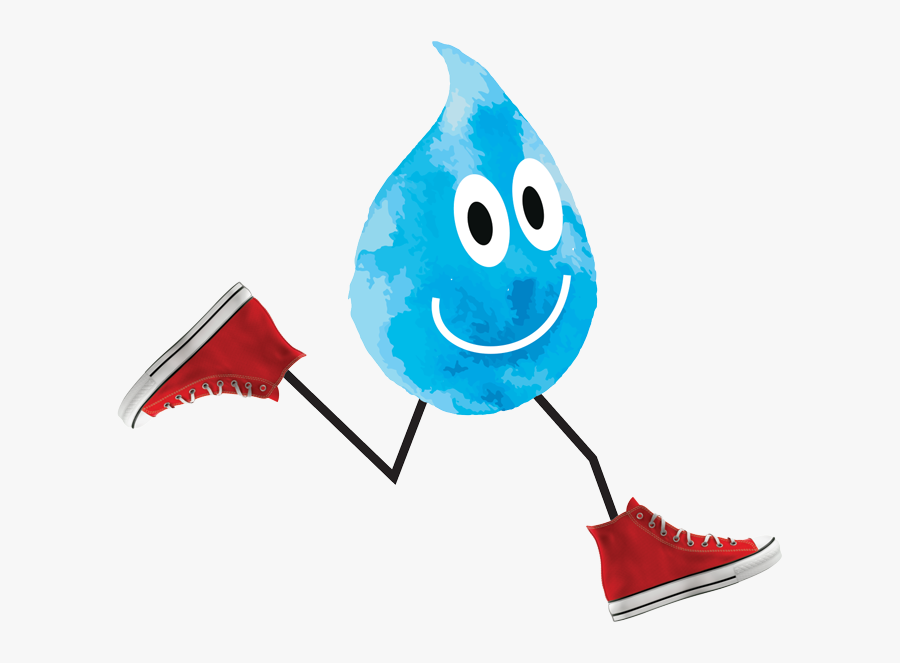 A Digital Illustration Of A Drop Of Water, With Legs - Water Drop With Legs, Transparent Clipart