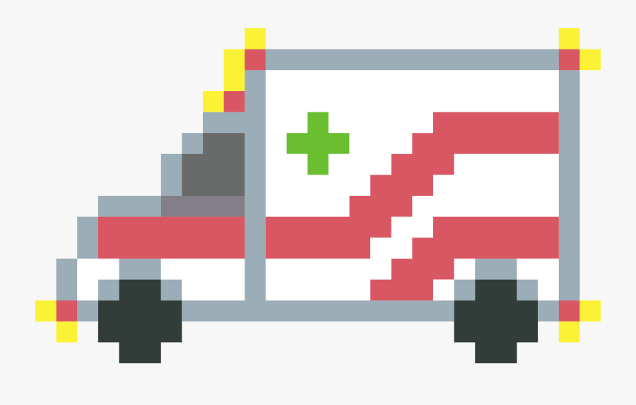 Pixel Art Ambulance Clip Arts - Minecraft Ambulance Pixel Art, Transparent Clipart