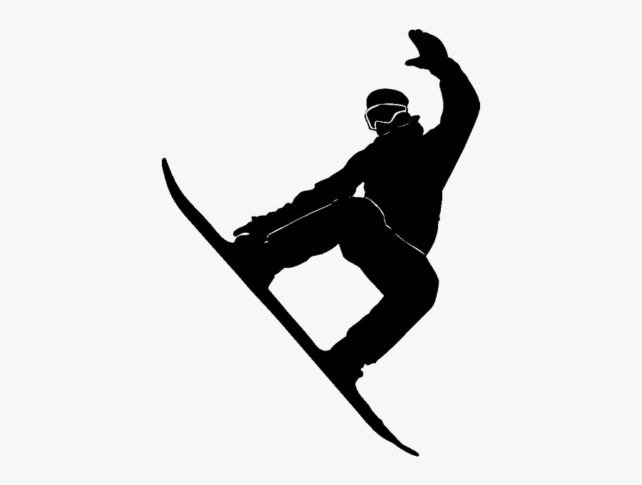 Snowboarding Skier Sport - Сноубордист Силуэт, Transparent Clipart