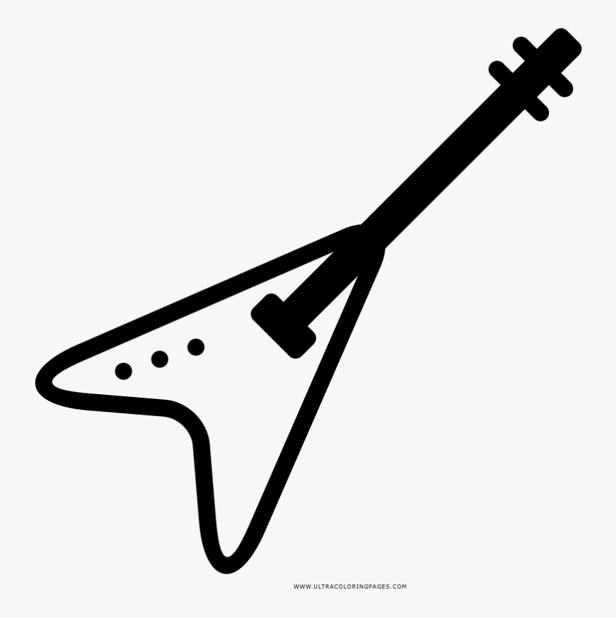 Electric Guitar Coloring Page - Guitar Rock Icon, Transparent Clipart