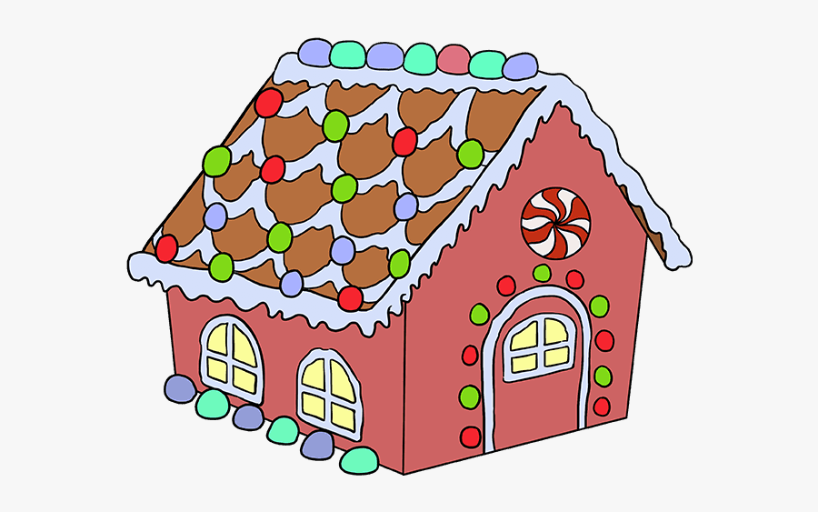 How To Draw Gingerbread House - Draw A Easy House, Transparent Clipart
