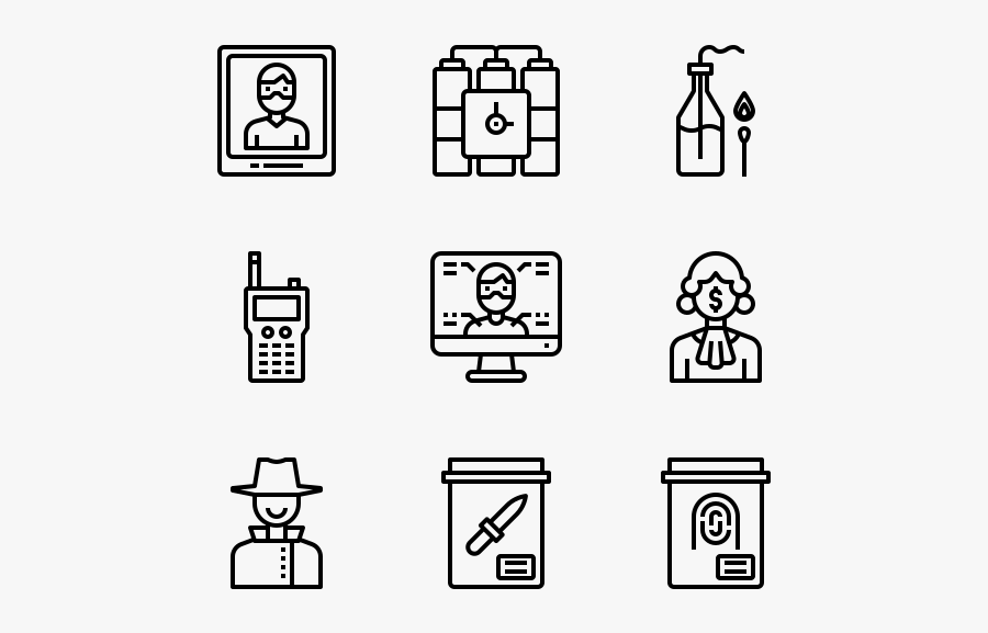 Crime - Office Icons Vector Png, Transparent Clipart