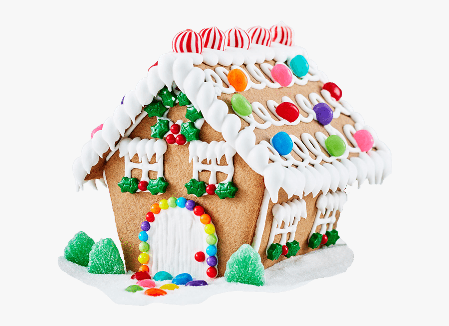 Christmas Decorated House Kit - Small Gingerbread House, Transparent Clipart