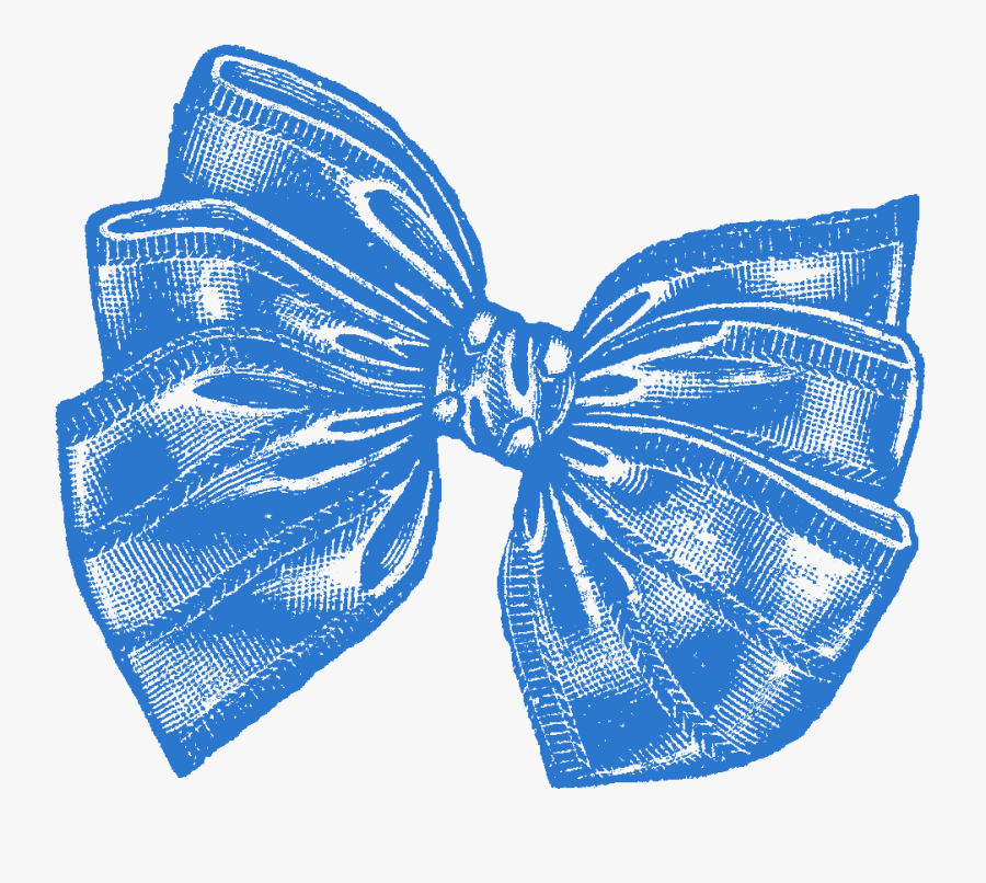 Transparent Blue Bow Png - Vintage Bow Tie Illustration Blue, Transparent Clipart