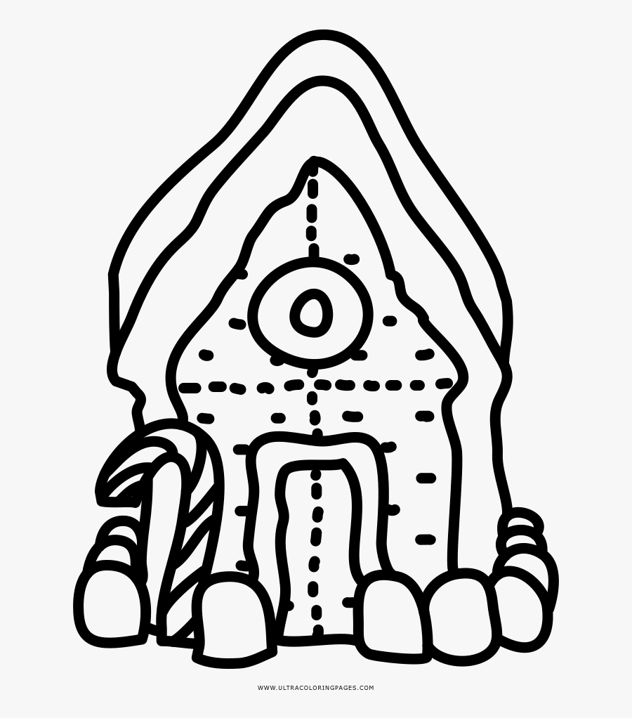 Gingerbread House Coloring Page - Coloring Book, Transparent Clipart