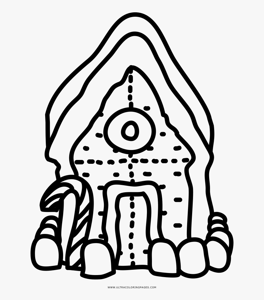 Gingerbread House Coloring Page - Coloring Book , Free Transparent ...