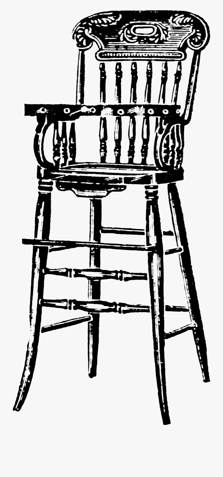 High Chair Clipart Black And White, Transparent Clipart