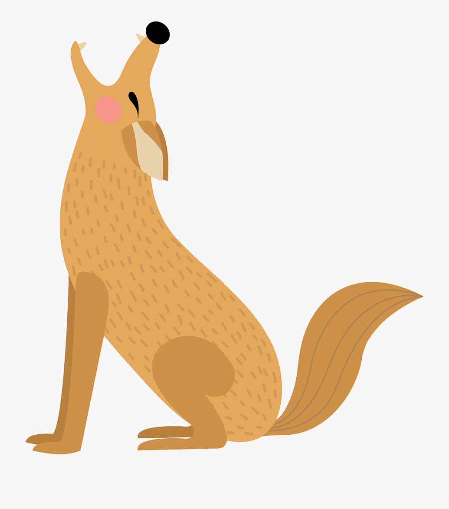 Coyote - Vector Art Of Cute Coyote , Free Transparent Clipart - ClipartKey