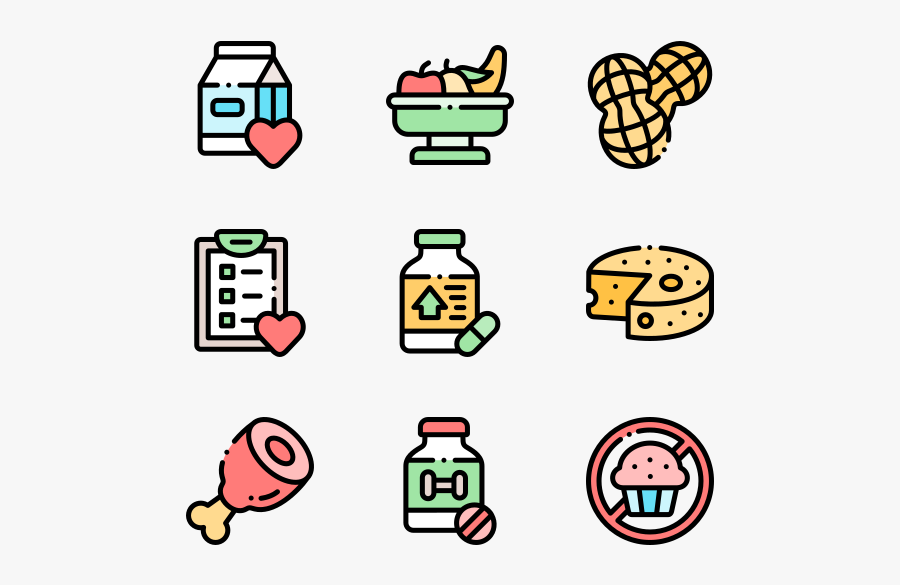 Nutrition - Cute Cleaning Icons, Transparent Clipart