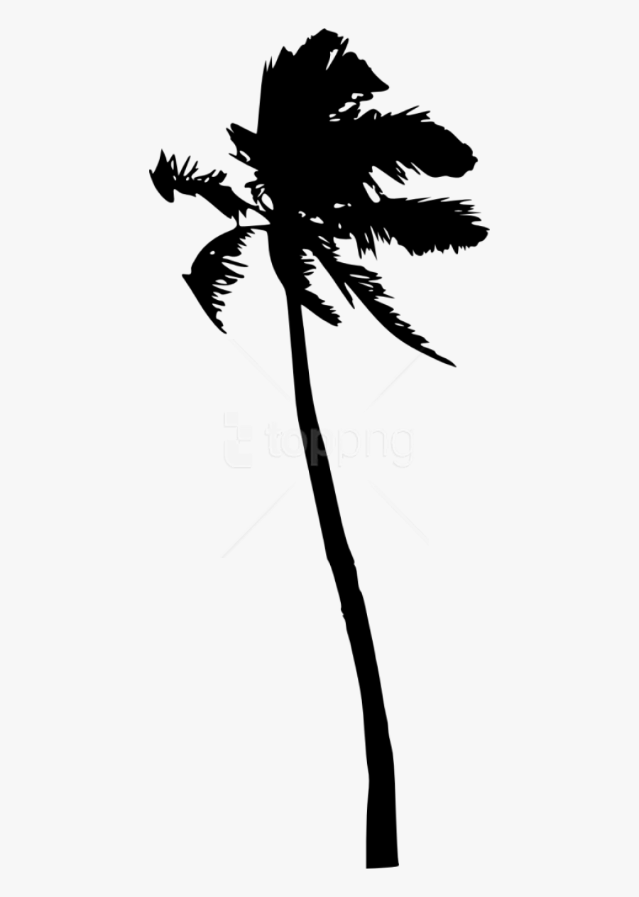 Black And Art,art - Tree Silhouette Coconut Png, Transparent Clipart
