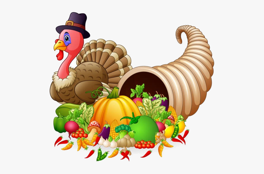 Cornucopia Thanksgiving Horn Of Plenty Full Vegetables - Thanksgiving Horn, Transparent Clipart