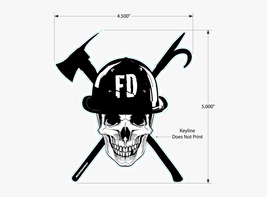 Firefighter Skull Decal - Skull, Transparent Clipart