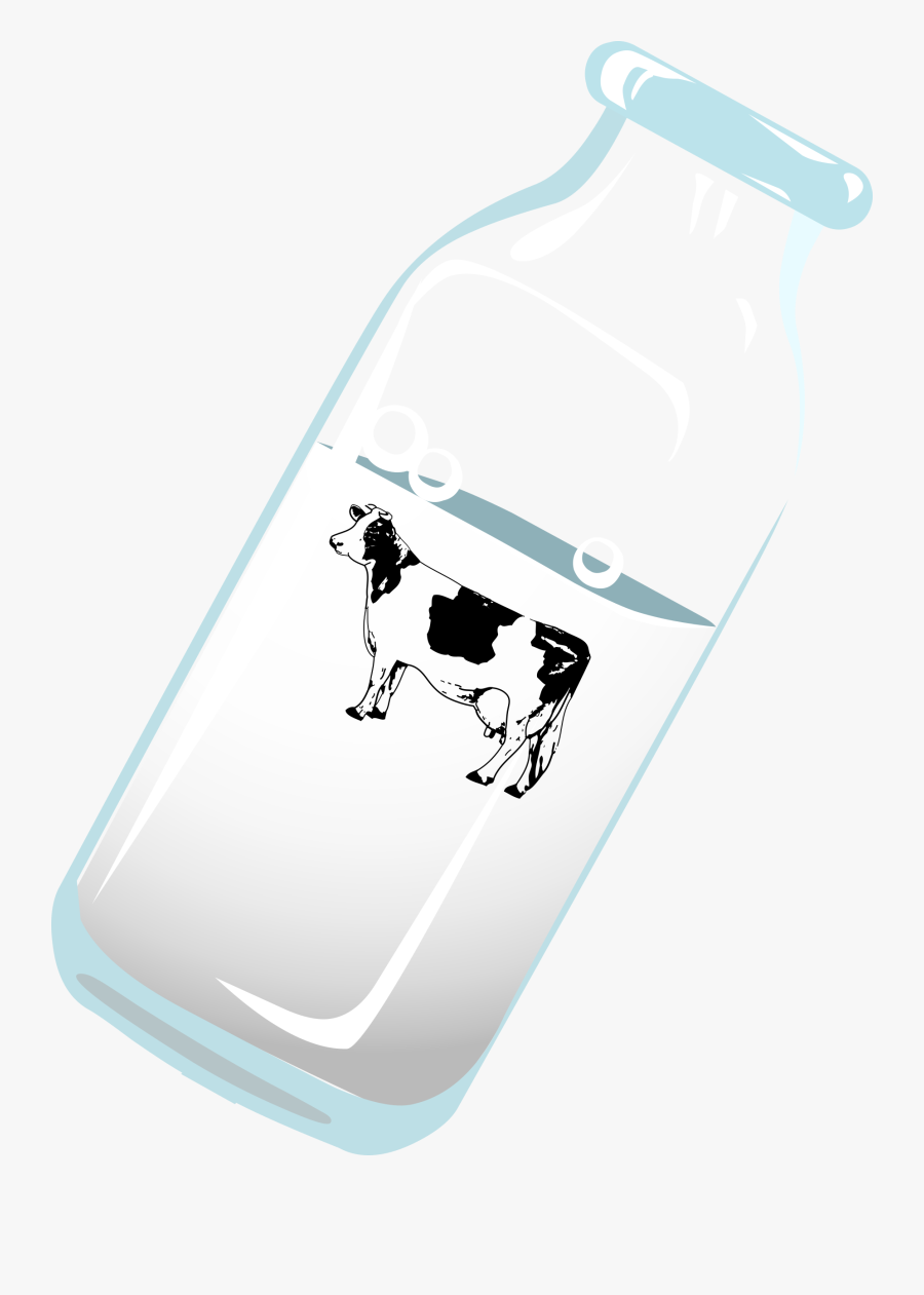 Bottle Of Milk With Cow Clip Arts - Cow Milk Bottle Png, Transparent Clipart