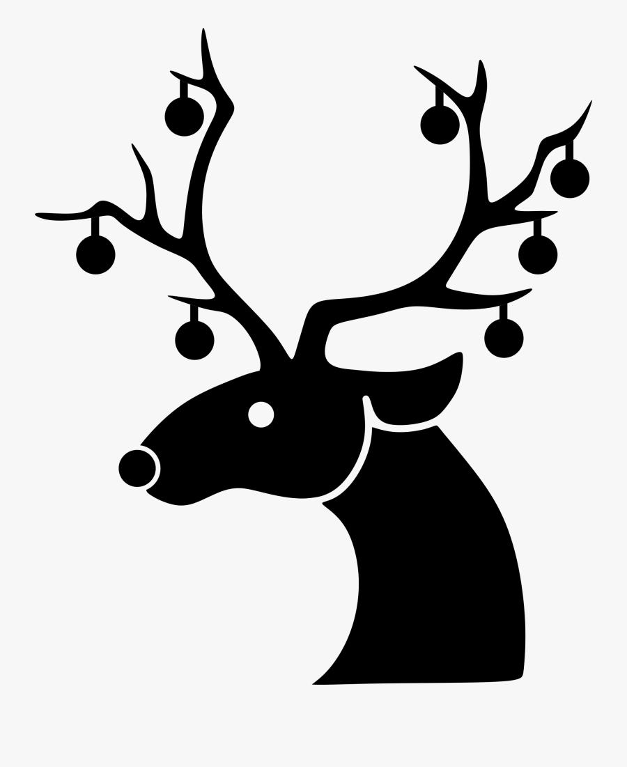 Christmas Reindeer Black Clip Download - Reindeer Silhouette Clipart, Transparent Clipart