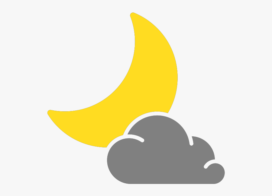 Simple Weather Icons Cloudy Night - Cloudy Night Weather Symbol, Transparent Clipart