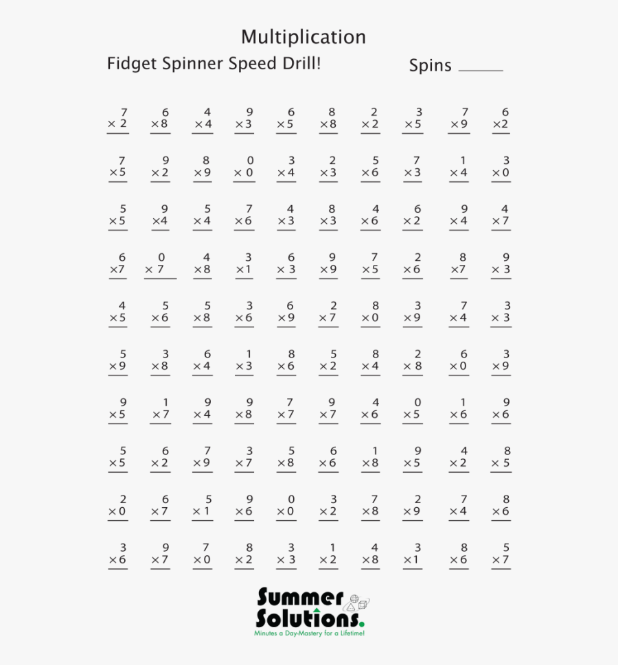 Fast Math Multiplication Worksheets