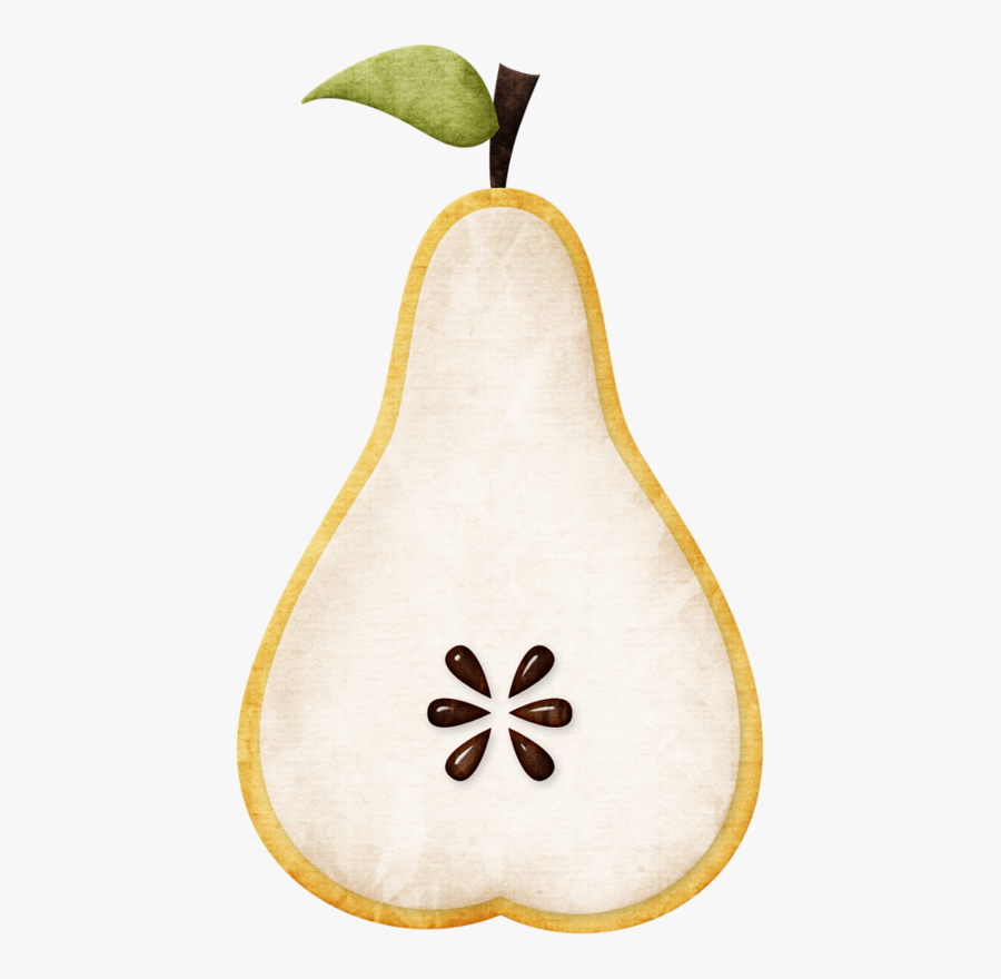Transparent Pear Clipart - Pear Half Png, Transparent Clipart