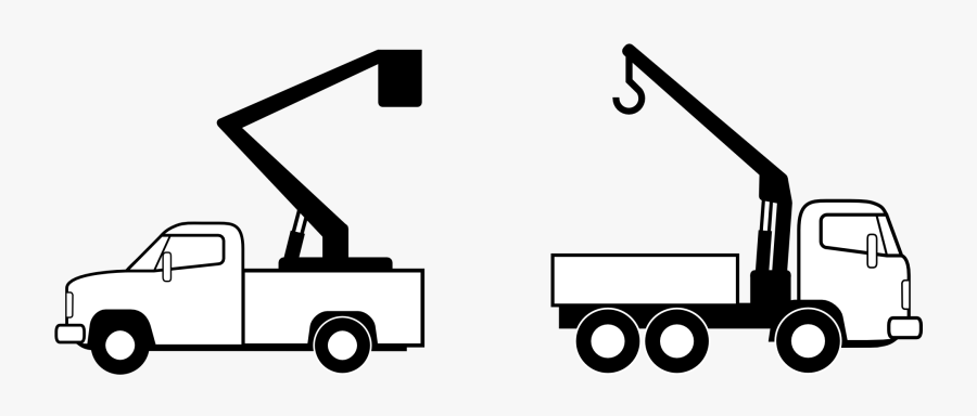 Truck Vehicle Transportation Free Picture - Crane Truck Clipart Black And White, Transparent Clipart