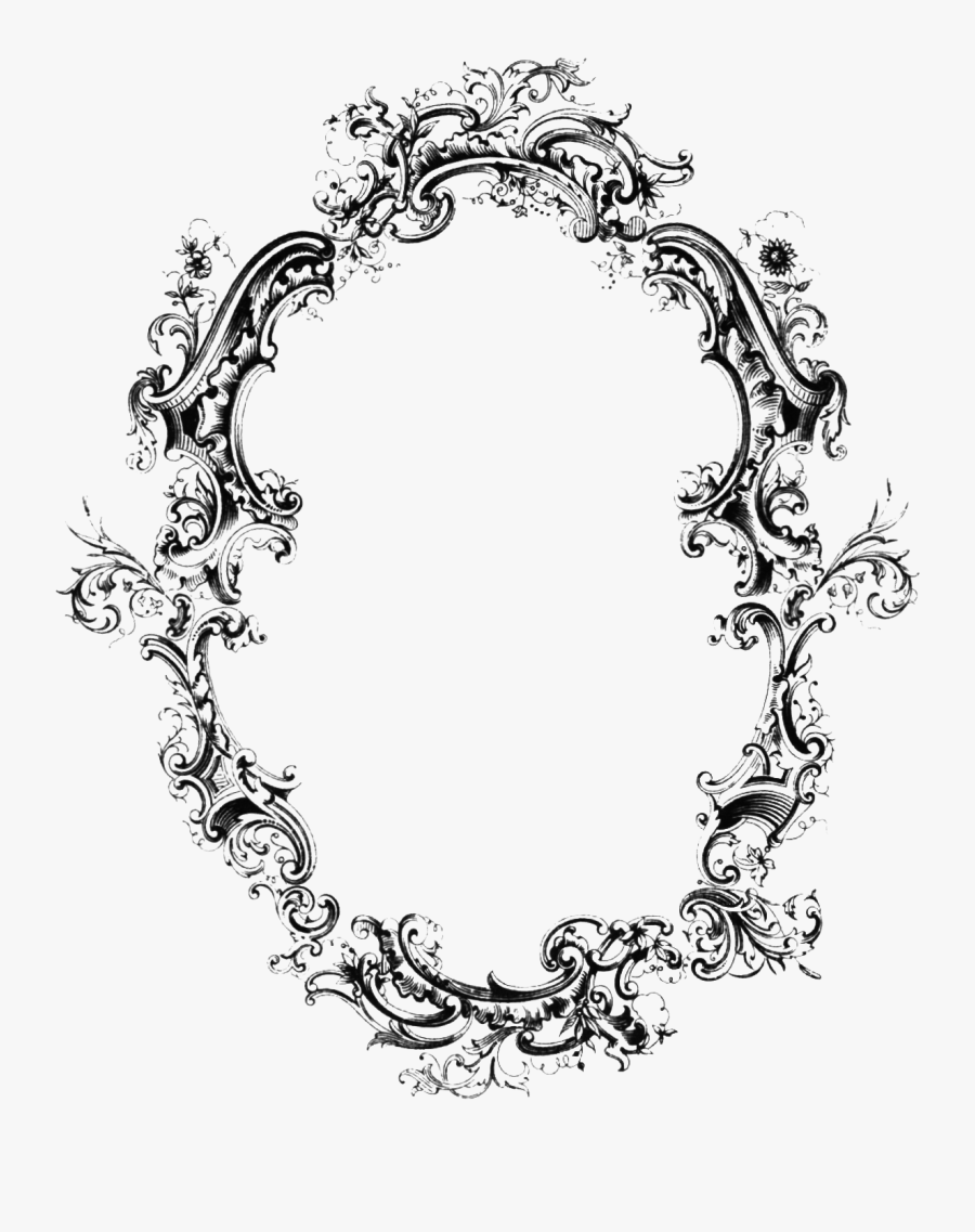 Filigree Frame Acanthus Design - Victorian Oval Frame Png, Transparent Clipart