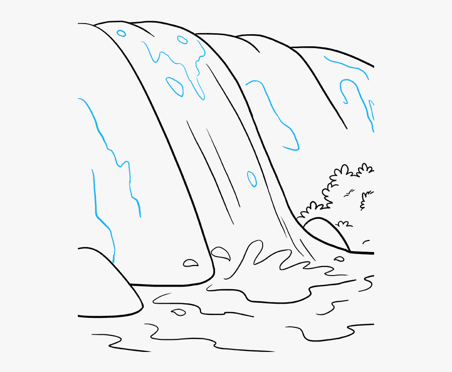 Clip Art How To Draw A - Easy Waterfall Drawing, Transparent Clipart
