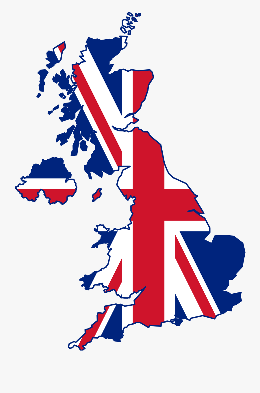 Waterfalls In The United Kingdom - United Kingdom Map Flag, Transparent Clipart