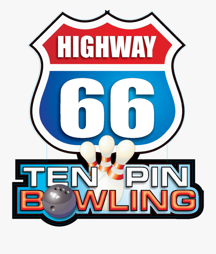 Highway 66 Bowling Logo, Transparent Clipart