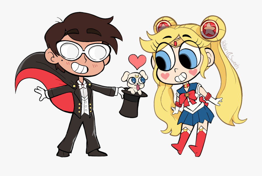 I Tried Drawing Marco As Tuxedo Mask And Star As Sailor - Star X Marco Sailor Moon, Transparent Clipart