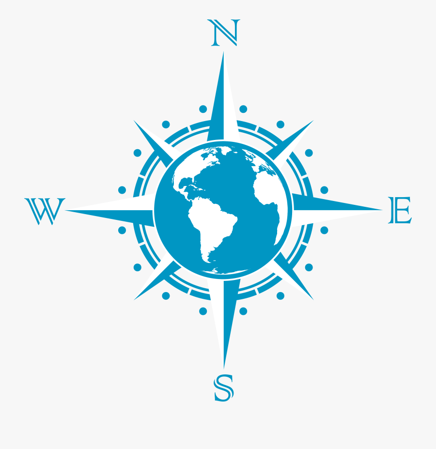 Compass Rose And Globe, Transparent Clipart