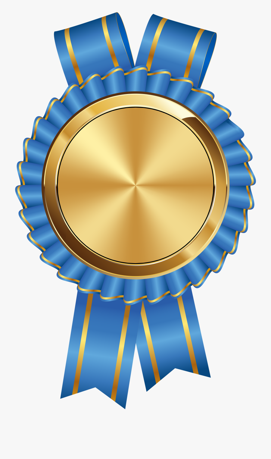 Seal Badge Gold Blue Png Clip Art Image - Gold Certificate Ribbon Png, Transparent Clipart