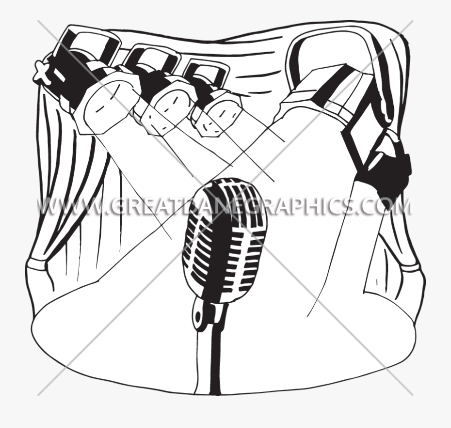 Picture Transparent Library Stage Lights Clipart Black - Stage Lights Drawings, Transparent Clipart