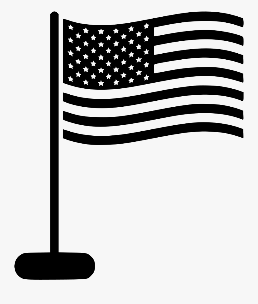 Usa Flag - Black And White American Flag Icons, Transparent Clipart