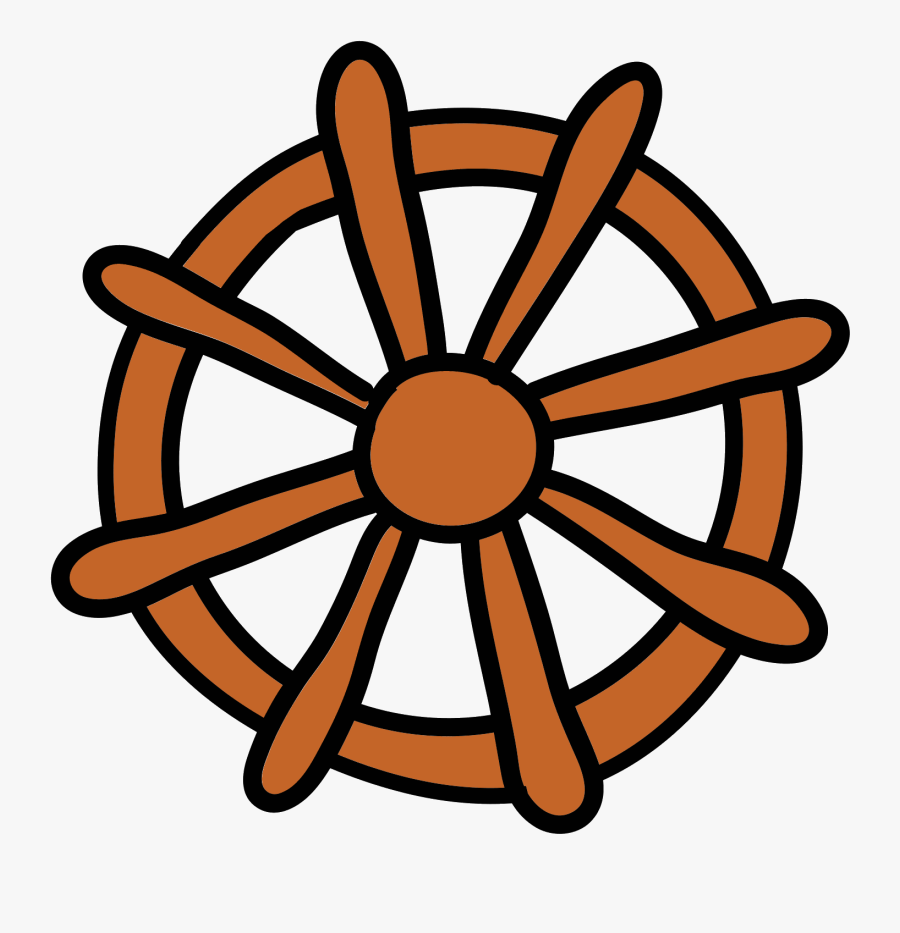 Ship Wheel Icon - Nautical Clipart Black And White, Transparent Clipart