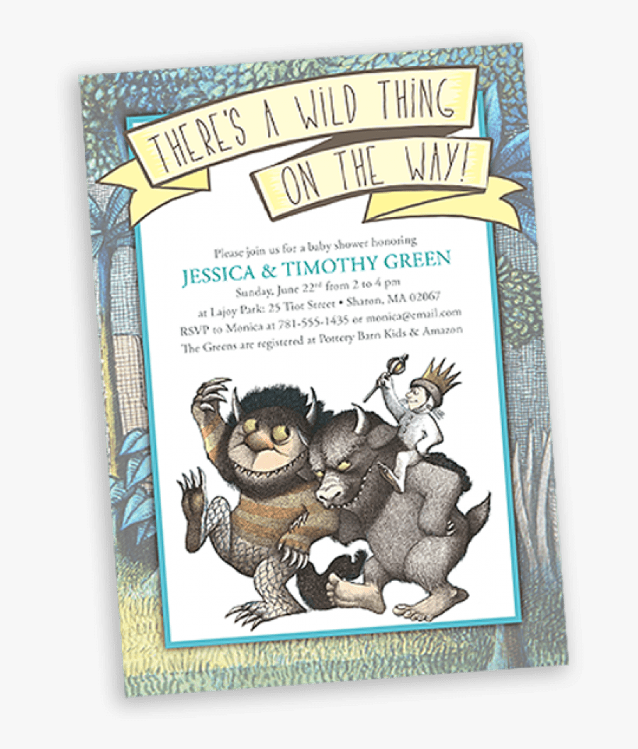 Where The Wild Things Are Baby Shower Invitaiton - Wild Things Are Characters, Transparent Clipart
