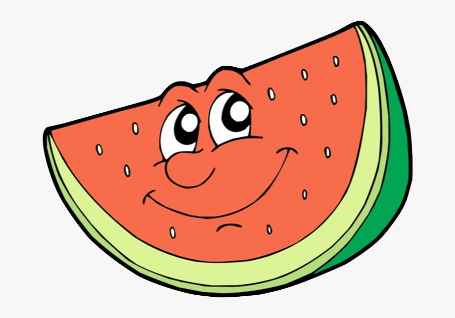 Watermelon Slice Cartoon - Watermelon With Happy Face, Transparent Clipart